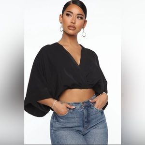 NWT Black Plunging Top